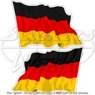 DEUTSCHLAND Wehende Flagge Deutsch Fahne 75mm Auto Aufkleber x2 Vinyl Stickers