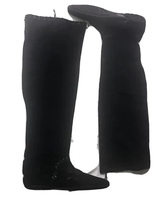 Jimmy Choo 靴子女式 7 码 EU 37 Whitby 黑色蜡制麂皮绒平底时尚波西米亚 — 第 1/4 张图片