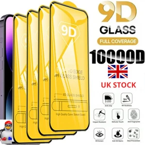 2 X SCREEN PROTECTOR , TEMPERED GLASS 9D FOR IPHONE 12 13 14 15 - Picture 1 of 9