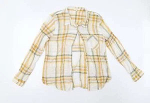 Maurices Mens Yellow Check Cotton blend Size XL Collared - Picture 1 of 12