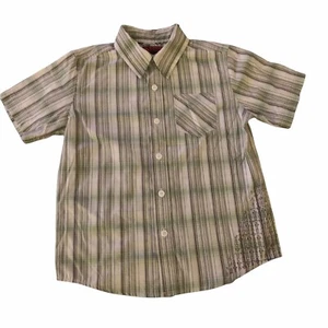 Tony Hawk Boys Plaid Shirt Kids Large (7) Short Sleeve Button Up Top Skateboard - Picture 1 of 10