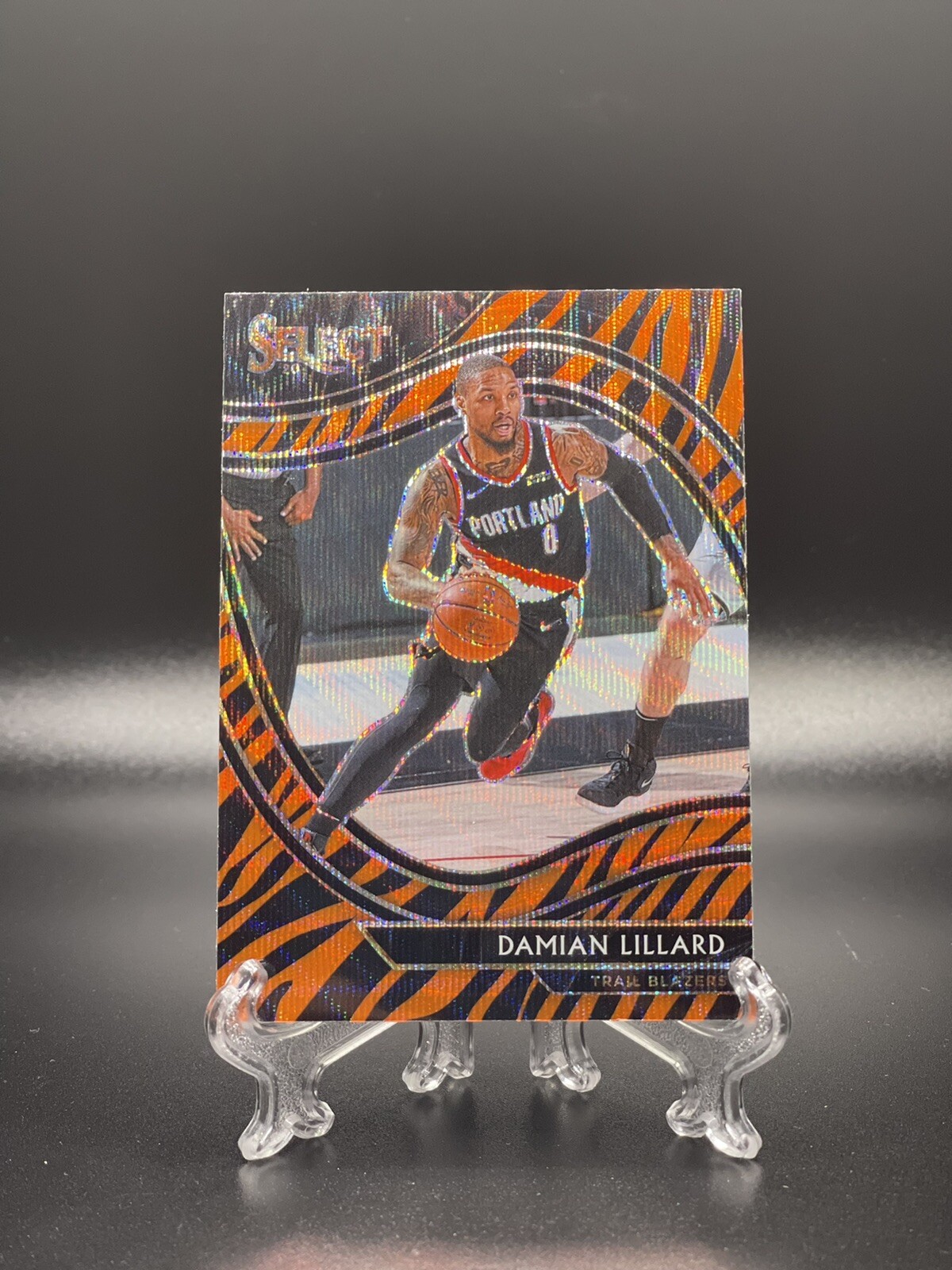 Damian Lillard Blazers Select Tiger Prizm Courtside Mint Condition 2020-2021
