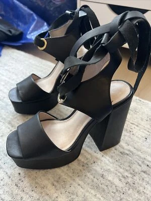 Shelly's London размер 6 черная кожаная платформа блочные каблуки - Изображение 1 из 4