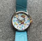 Cool Vintage Hello Kitty Watch 30mm Silver Tone Case With Blue Band Bin C