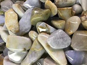 1000 Carat Lots of Polished Tumbled Blue Chalcedony + FREE Faceted Gemstone - Picture 1 of 3
