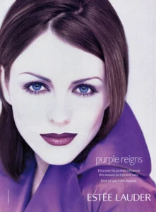 1996 Estee Elizabeth Liz Hurley makeup purple reigns vintage 1-page MAGAZINE AD - Picture 1 of 1