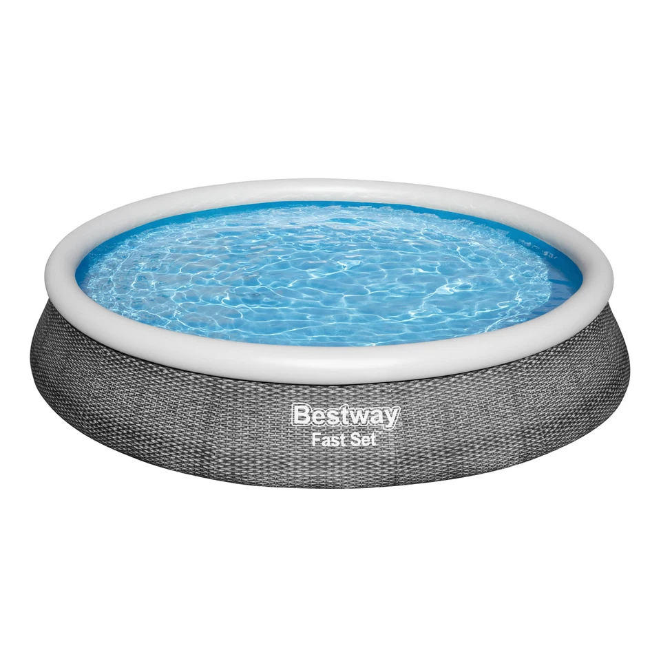 Bestway® Fast Set™ Aufstellpool-Set mit Filterpumpe Ø 396 x 84 cm, Rattan-Optik - Bild 1 von 1