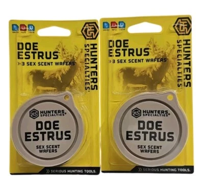 Lote de 2 obleas de aroma sexual de cierva celo reutilizables sin desorden Hunters Specialties  Foto 1 de 2