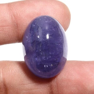 Großer 24x18x15mm Tansanit Cabochon natürliche ovale Form Edelstein 54 Kt - Bild 1 von 3