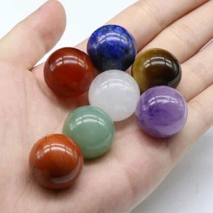 7 Star Array Chakra Stones Crystal Sphere Ball Reiki Healing Natural Gem Set - Picture 1 of 10