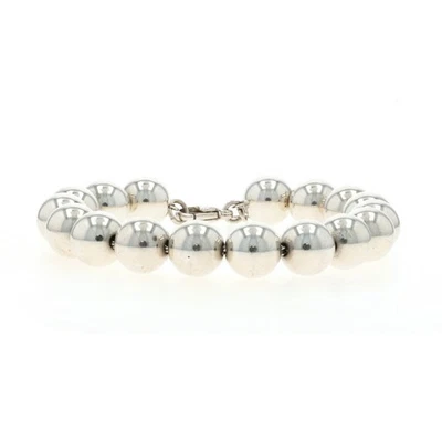 Tiffany & Co. Hardwear 10mm Bola Brazalete con Cuentas 19.1cm 7" Plata de Ley - Imagen 1 de 4