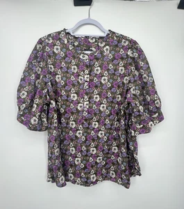 Talbots Plus Ditsy Floral Puff Sleeves Cotton Top Women Size 2X Bloomcore Modest - Picture 1 of 14