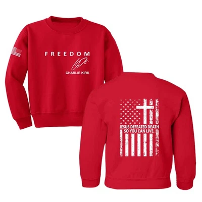 Sudadera Charlie Kirk Just Defeated Death So You Can Live Youth cuello redondo Foto 1 de 2