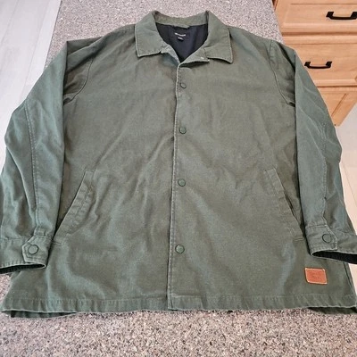 Brixton Jacket Mens Sz XXL Green Cotton Canvas Snap Up Pockets Shacket EUC - Image 1 of 4