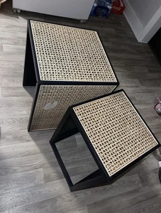 Nesting Accent Table Black/Natural (FA) - Threshold Open Box - Picture 1 of 3