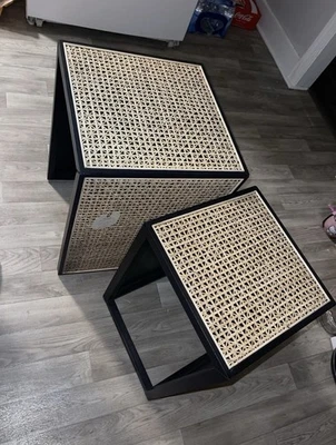 Nesting Accent Table Black/Natural (FA) - Threshold Open Box - Image 1 of 3