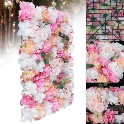 12pcs Artificial Flower Wall Panels Floral Decor Prop Wedding Party Venue Decor - Image 1 of 4