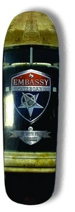 EMBASSY BADGE RIDE WITH PRIDE POOL SHAPE ALVA SKATEBOARD DECK NOS ZORLAC PUSHEAD - Picture 1 of 2