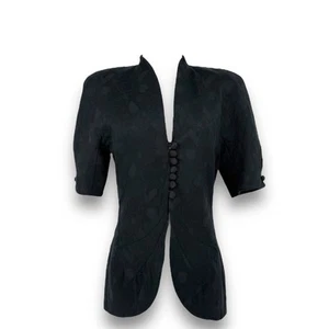 Vintage 80er Jahre Carven Paris Jacquard Kurzarm Jacke, Gr. 38, Made in France - Bild 1 von 11