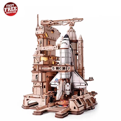 ROKR Space Shuttle 3D Wooden Puzzle Mechanical Model Toy Building Toys Kids Gift - Image 1 of 4
