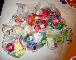 Large Lot of Xmas Ribbons Bows Stickers and More Many Vintage - Picture 1 of 1