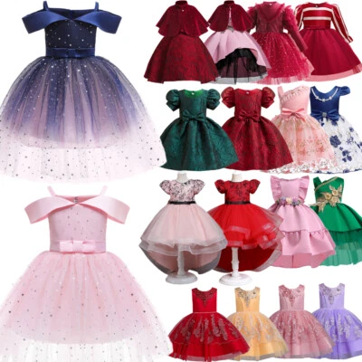 Дети девочек принцесса Рождество принцесса платье свадьбы подружки невесты тюль выпускное платье - Изображение 1 из 4