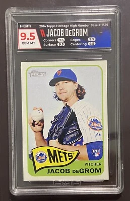 2014 Topps Heritage High Number  Jacob DeGrom RC HGA 9.5 - Image 1 of 2
