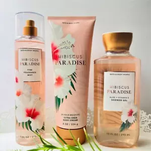 Bath & Body Works HIBISCUS PARADISE 3 Pc Perfect GIFT SET Full Sz LOT Fast Ship - Picture 1 of 2