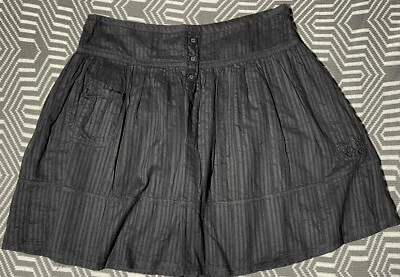 Ripcurl Grey & Black Striped Boho Style Skirt Size 10 - Image 1 of 4