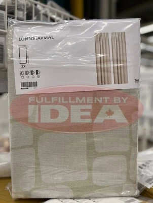 Nuevo IKEA LONNSTAVMAL 1 par de cortinas oscuras beige 205.563.76 Foto 1 de 4