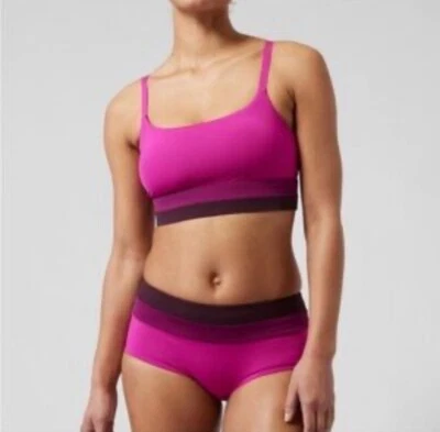 Athleta PEQUEÑO *JUEGO DE 2 PIEZAS* Top de Bikini Coastline D-DD + Parte Inferior Boyshort Rosa S Natación Foto 1 de 4