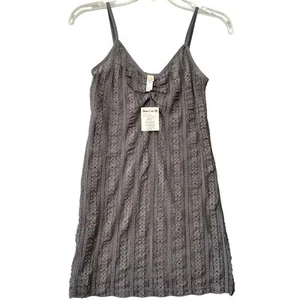 BKE Gray Stretch Preppy Tank Top Lace Ribbed V-Neck Sleeveless NEW Womens Size M - Picture 1 of 7
