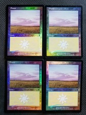 4x Magic The Gathering - FOIL Plains - Odyssey - #334 - Played
