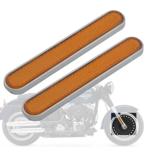 2pcs Motorcycle Front Rear Fork Reflector Latch Sticker For Harley Sportster 883 - Foto 1 di 11
