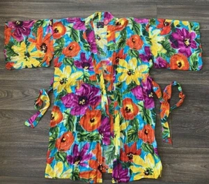 Jams World Robe Short Kimono One size JV Junior Varsity Trisha Floral Beach - Picture 1 of 12