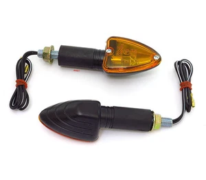 Mini Black Triangle Turn Signals - Amber Lens - Single Filament - 60-1422 - Picture 1 of 1