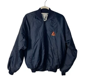 VTG  Anheuser-Busch Bomber Jacket Navy Blue  Lined Adult Large Embroidery Logo - Picture 1 of 22