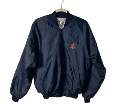 VTG  Anheuser-Busch Bomber Jacket Navy Blue  Lined Adult Large Embroidery Logo - Image 1 of 4