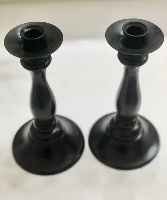 Juego de candelabro de pilar y cónico de madera torneado Pottery Barn Bougeoir Foto 1 de 4