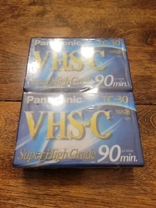 NEW Panasonic TC-30 Super High Grade 90 min Tapes 2 Pack VHS-C Factory Sealed - Picture 1 of 3
