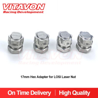Vitavon LaserNut CNC Alu#7075 17mm Hex Adapter for LOSI Laser Nut in Silver - Image 1 of 4