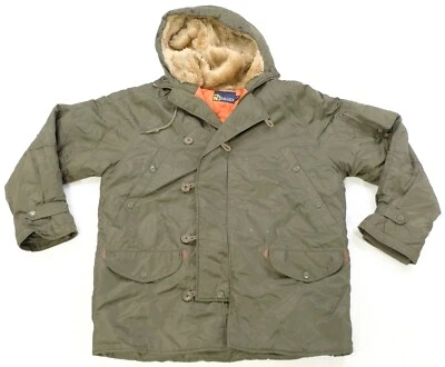 Rare Vintage NAUTICA Jeans Company Faux Fur Lined Hood Jacket 2000s Green Size L - Image 1 of 4