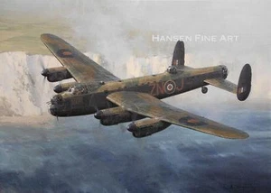 Avro Lancaster 106 Sqd RAF Bomber Luftfahrt Gemälde Kunstdruck Darryl Legg - Bild 1 von 1