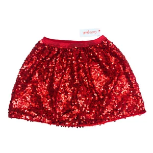 Cat & Jack Girls Size M 7/8 Sequin Pull-On Tutu Mini Skirt Fit & Flare Red - Picture 1 of 9