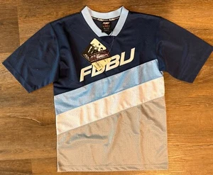 FUBU Throwback Youth Kids BLUE V neck Jersey Medium M 12-14 New with Tags - Picture 1 of 8