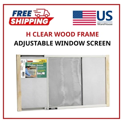 Adjustable Window Screen 21-37 in W x 15 in H Clear Wood Frame Vent - Image 1 of 4