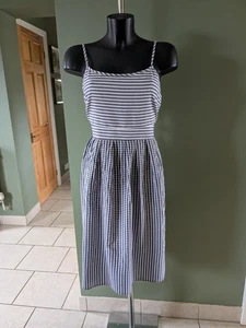 Seasalt Cornwall Größe 12 Gingham marineblau weiß Baumwolle Kleid - Bild 1 von 11