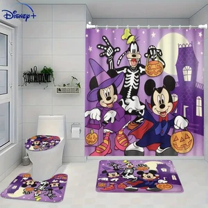 Disney Halloween Mickey and Friends Juego de Cortina de Ducha Espeluznante Decoración de Baño - Imagen 1 de 1