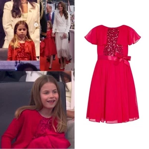 ASO Charlotte Monsoon Girl’s Red Party Dress Platinum Jubilee Party size 4 - Picture 1 of 7