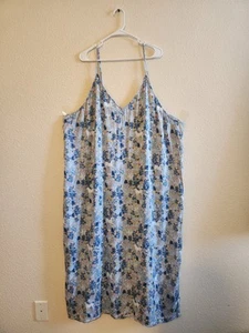 Print Fresh Pajama Nightgown V Neck Dress Plus Size 4X Unicorn - Picture 1 of 9